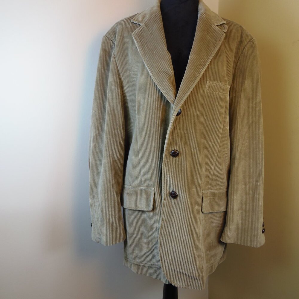 Vintage Orvis Mens 46 Olive Green Corduroy Jacket w/Elbow Pads Old Money